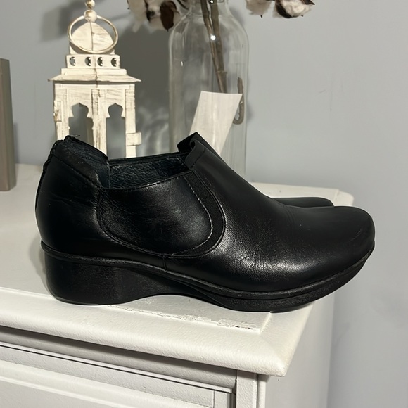 Dansko Black Leather Wedges Lynn Nappa Womens 36 - Picture 1 of 14